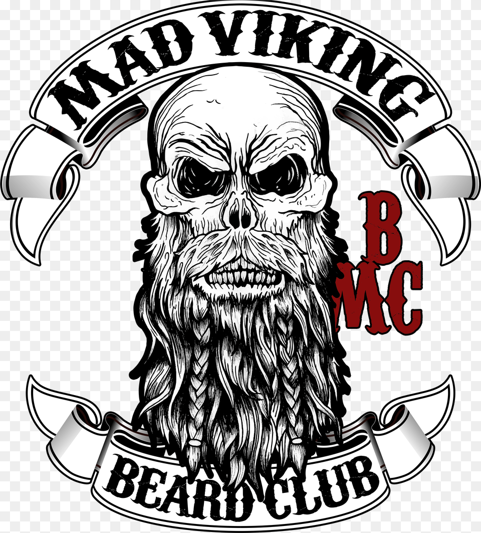 Mad Viking Beard Co Logo, Emblem, Symbol, Adult, Male Free Png Download
