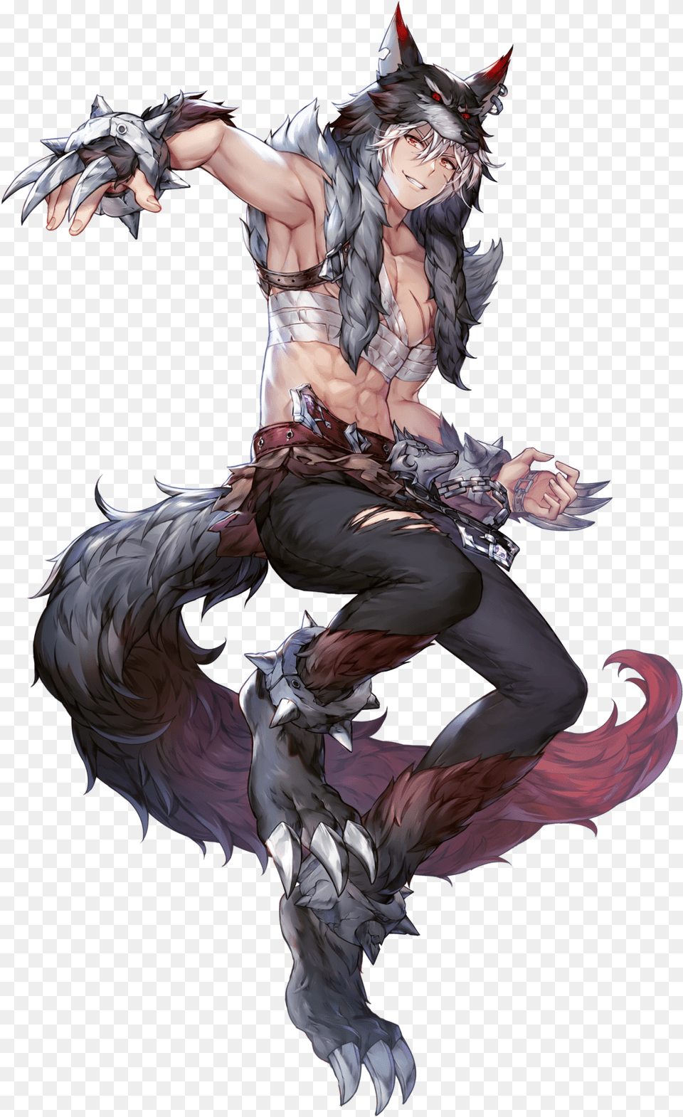 Mad Wolf Mitra Kings Raid, Adult, Male, Man, Person Free Png