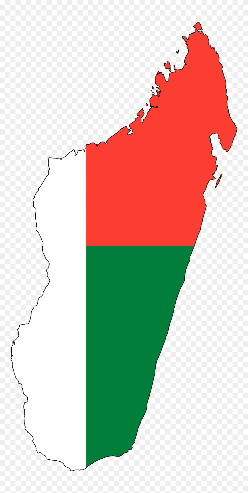Madagascar Flag Map With Stroke Clipart, Nature, Plot, Land, Sea Png Image