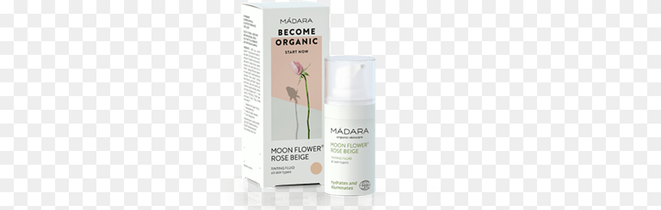 Madara Tinted Moisturiser Madara Become Organic Moon Flower Rose Beige Tinting, Herbal, Herbs, Plant, Bottle Free Transparent Png