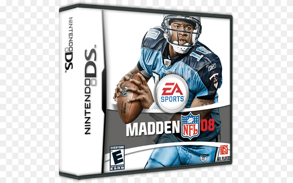 Madden Nfl Madden 2008 Nintendo Ds Ds, Advertisement, Helmet, Adult, Playing American Football Png Image