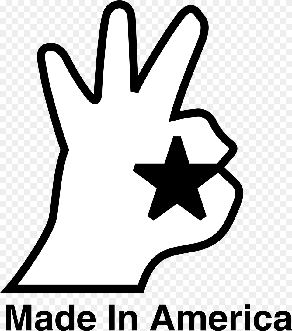 Made In America Logo Transparent Made In Usa Hand Logo, Star Symbol, Symbol Png