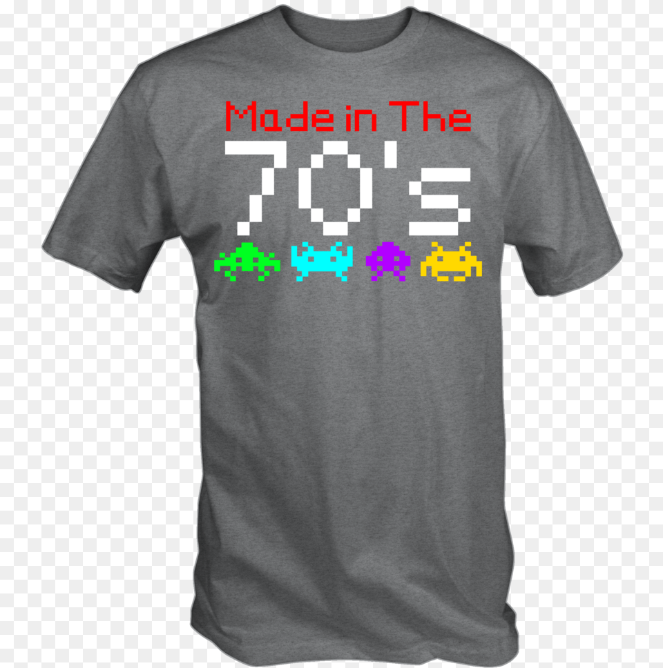 Made In The 70s Space Invader Graphics Retro 8 Active Shirt, Clothing, T-shirt Free Transparent Png