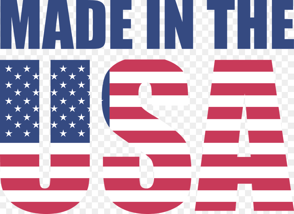 Made In The Usa Transparent, American Flag, Flag, Text, Number Png Image
