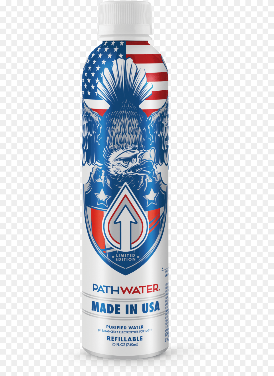 Made In Usa Water Bottle Bottled Pathwater Path Water American Bottle, Alcohol, Beer, Beverage, Lager Free Png Download