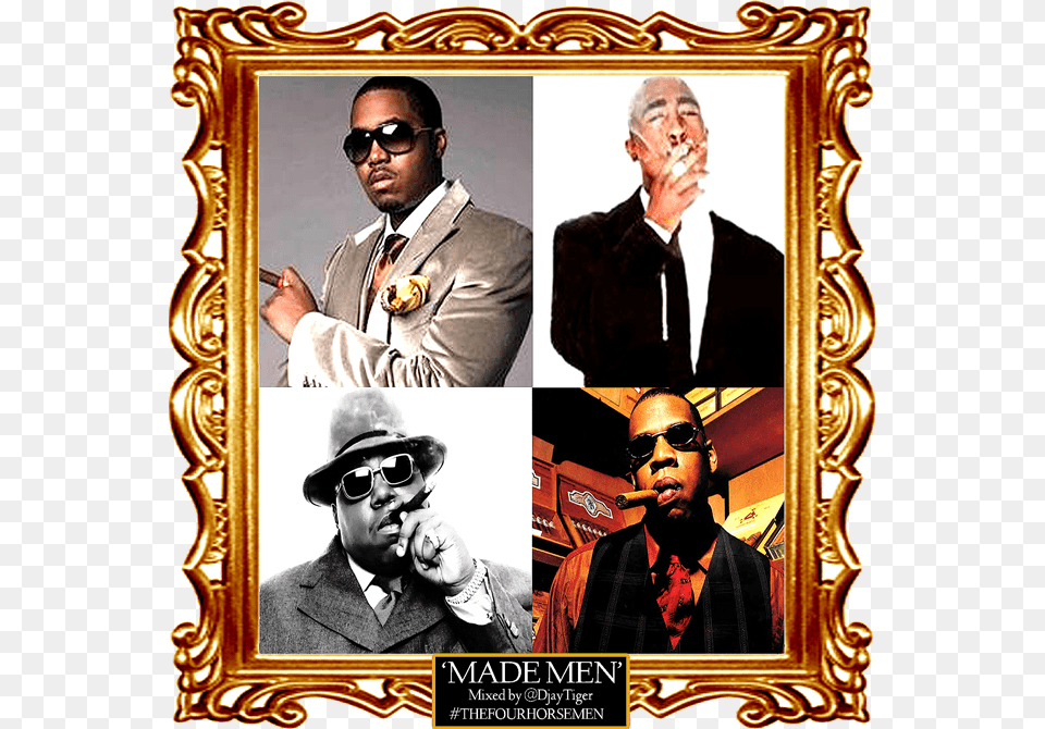 Made Men Ft Pac Nas Jayz And Biggie Notorious Big Biggie Smalls Artwork, Accessories, Sunglasses, Portrait, Photography Free Png