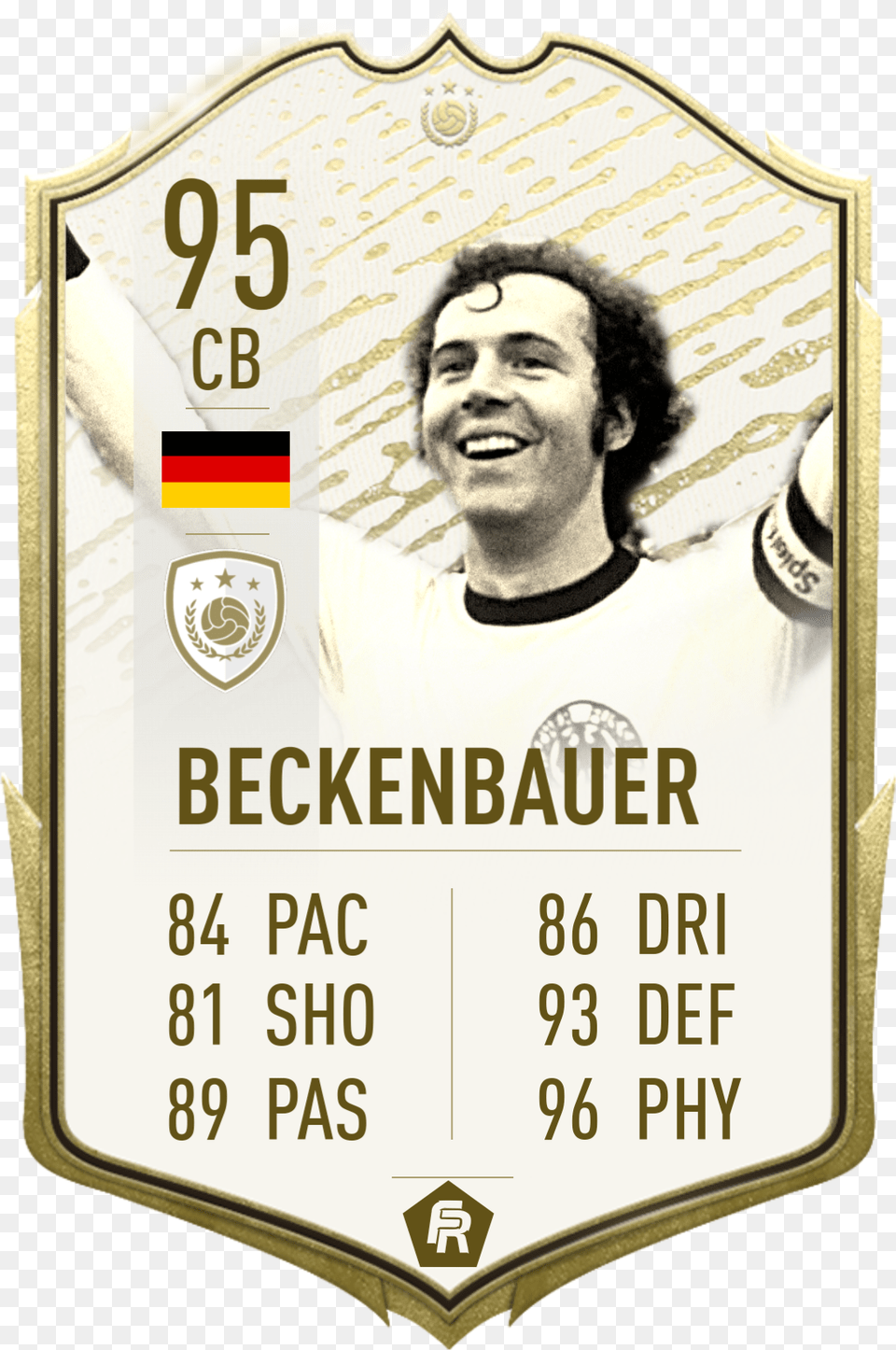 Made Prime Icon Moment Beckenbauer Le Tissier Icon Card, Adult, Male, Man, Person Free Transparent Png
