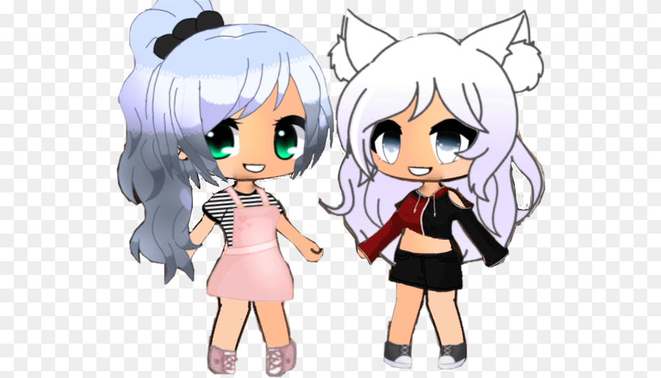 Made These Two Only Out Of Stickers Im Proud Gacha Life Two Characters, Book, Comics, Publication, Baby Png Image