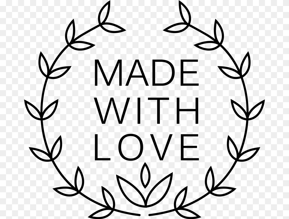 Made With Love Floral Wreath Stamp Handmade With Love, Stencil, Pattern, Ammunition, Grenade Free Png