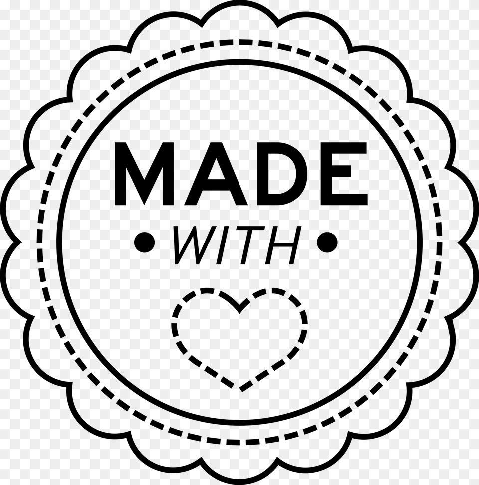 Made With Love Stamp With Scalloped Circle Made With Love Stamp, Logo, Dynamite, Weapon, Symbol Free Png Download