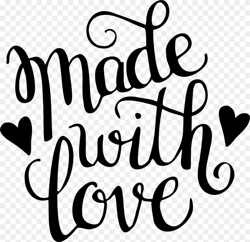 Made With Love Svg, Gray Free Transparent Png