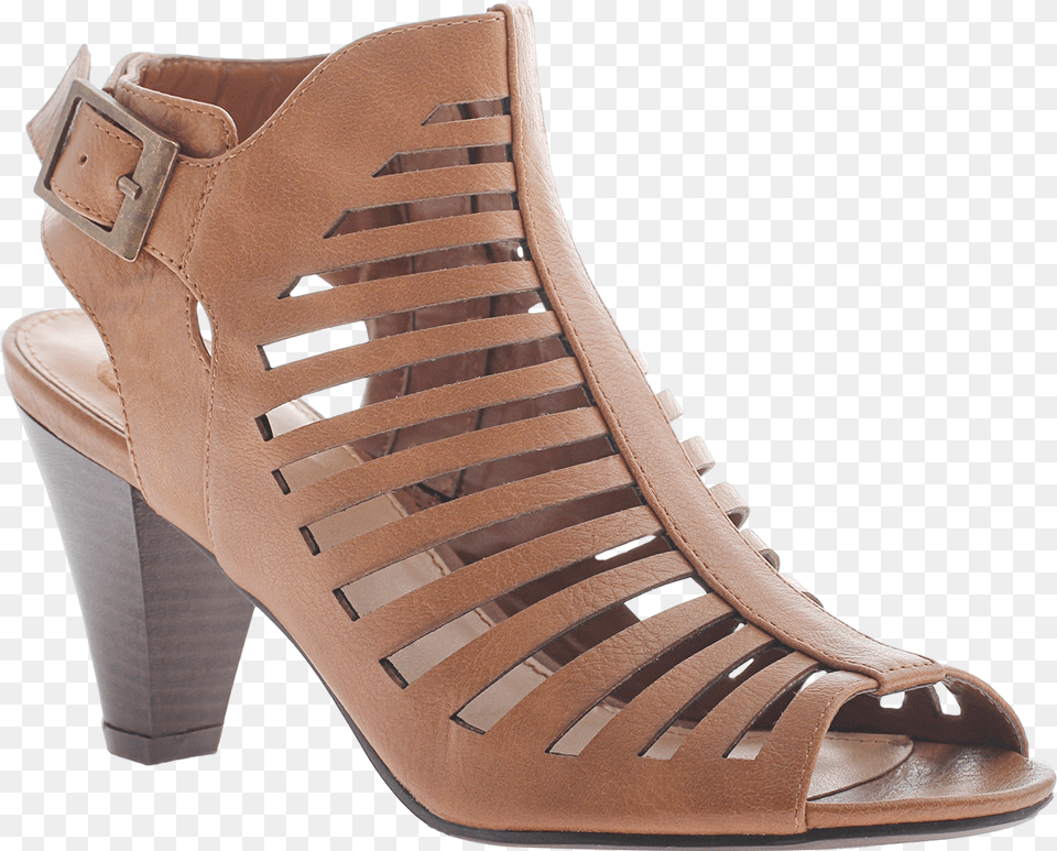 Madeline Wellington Walnut Cut Out Heel With Ankle, Clothing, Footwear, High Heel, Sandal Free Transparent Png