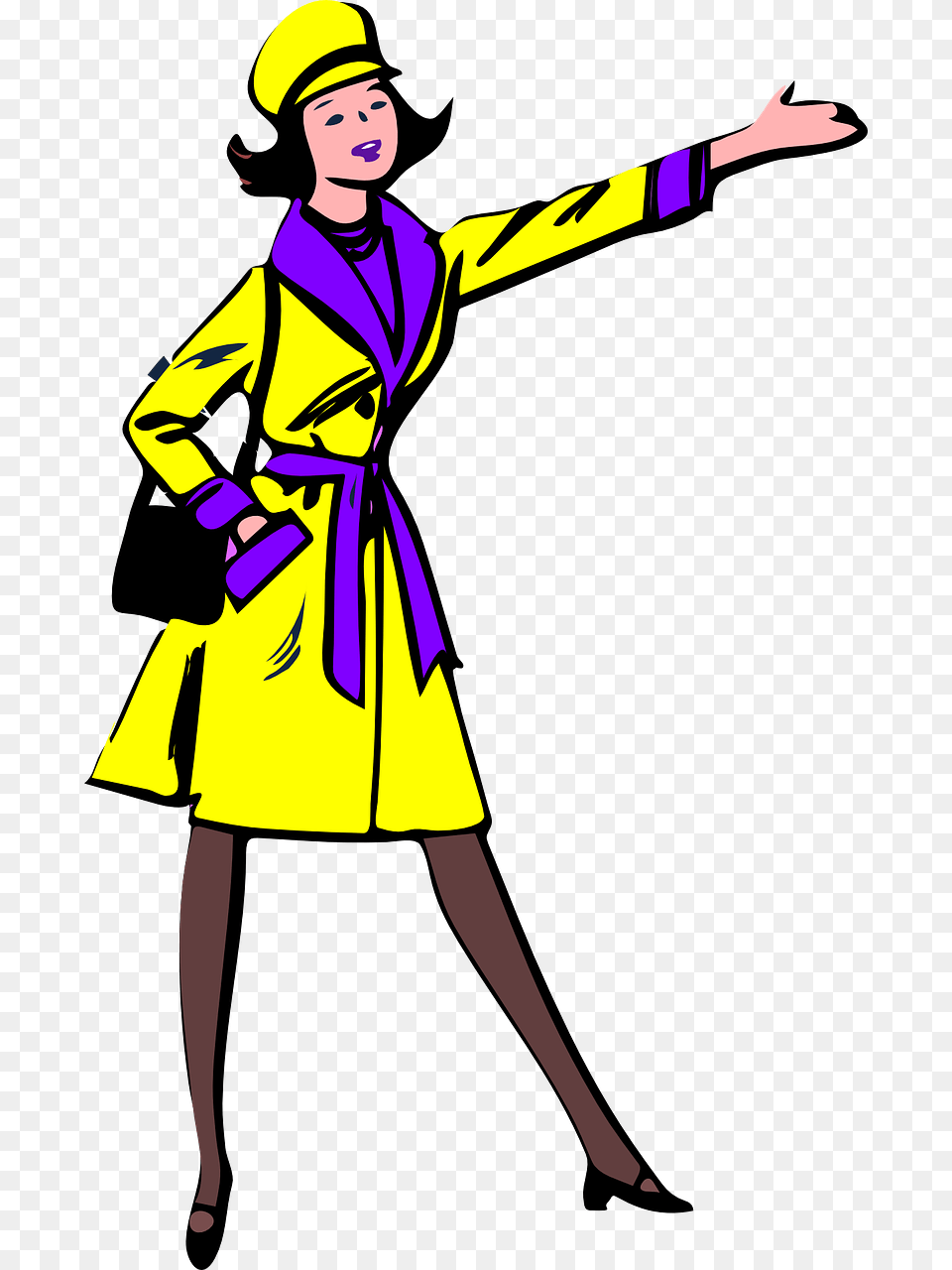 Mademoiselle Young Woman Elegant Retro, Clothing, Coat, Sleeve, Long Sleeve Png