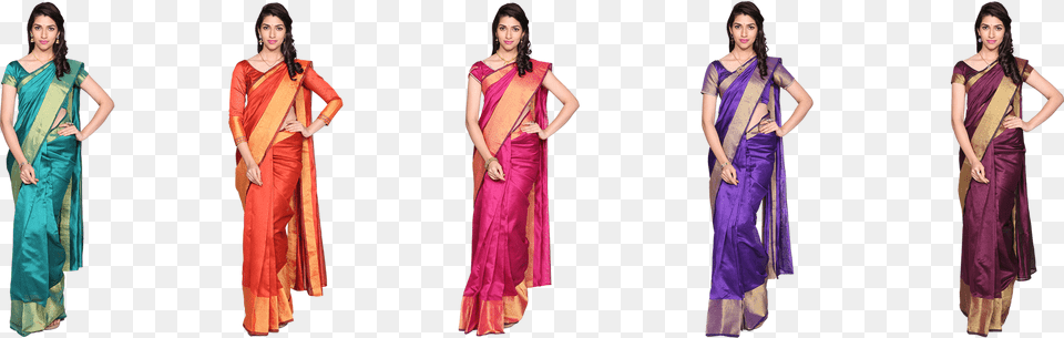 Madhuri 5 Cotton Silk Saree Sari, Adult, Person, Formal Wear, Female Free Png Download
