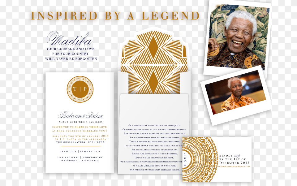 Madiba Inspired Wedding Invitation South African Wedding Invitations, Advertisement, Poster, Person, Head Free Transparent Png