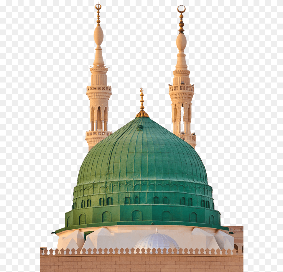 Madina Shareef With No Background Two Minar Al Masjid Al Nabawi, Architecture, Building, Dome, Mosque Free Png