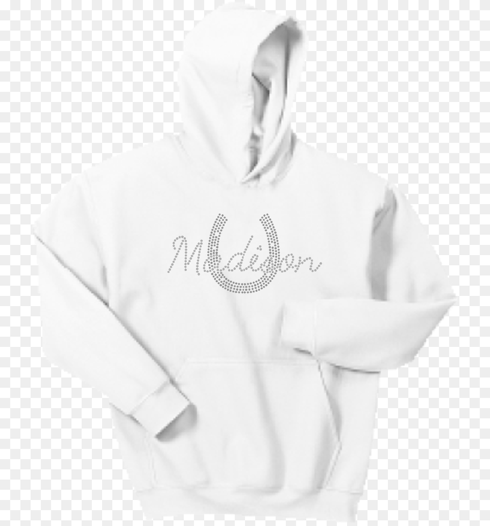Madison Rhinestone White Hoodie, Sweatshirt, Clothing, Hood, Knitwear Png