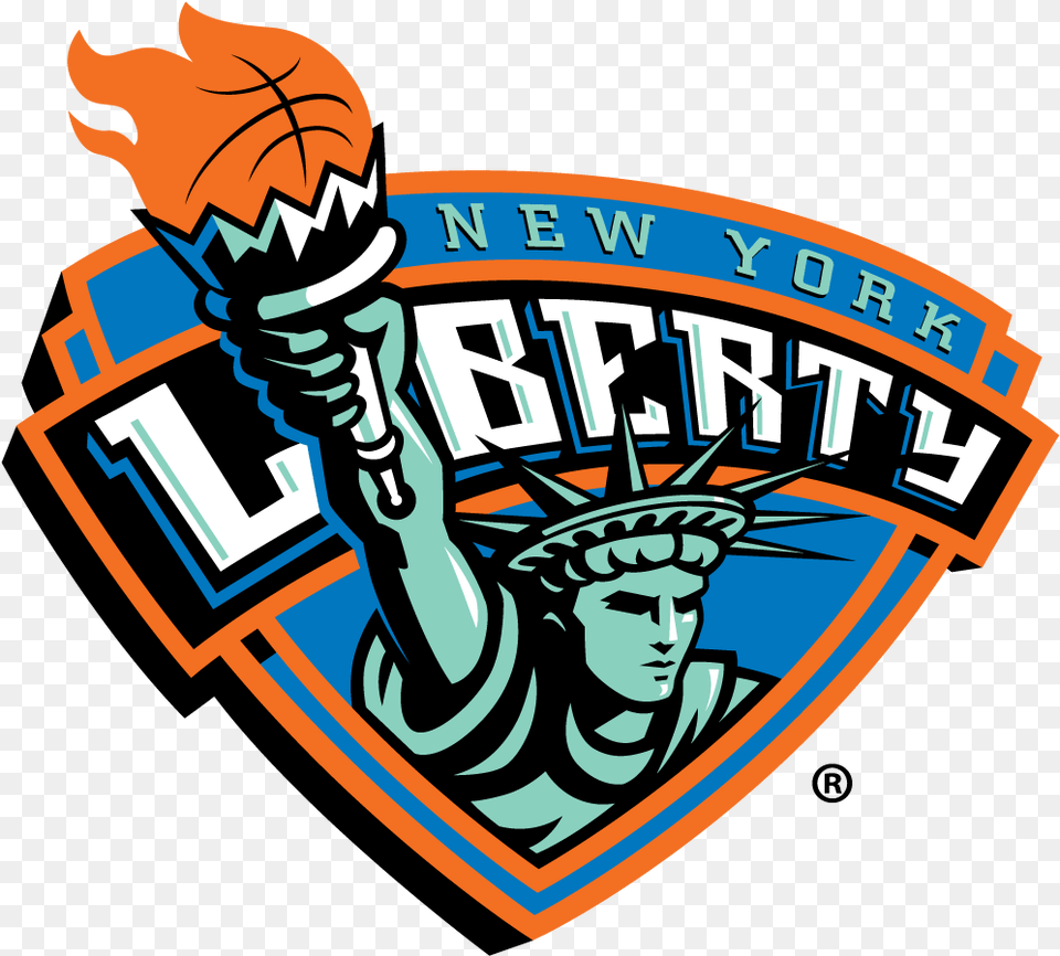 Madison Square Garden Ny Liberty And Quest Diagnostics New York Liberty Logo, Emblem, Symbol, Face, Head Png Image