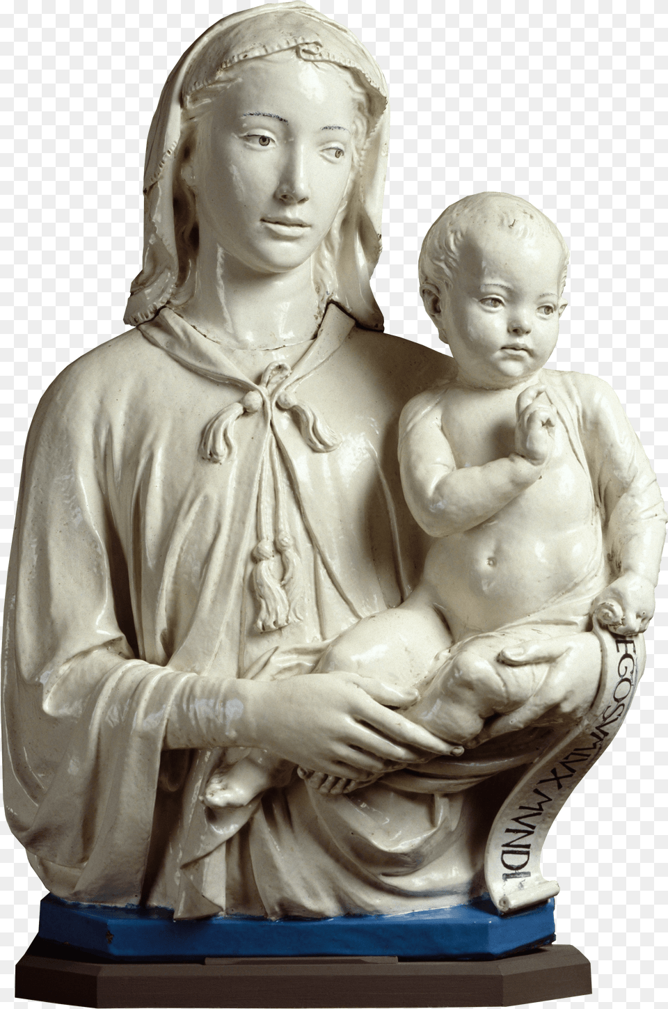 Madonna And Child With Scroll 1455 Luca Della Robbia Statue, Adult, Female, Person, Woman Png