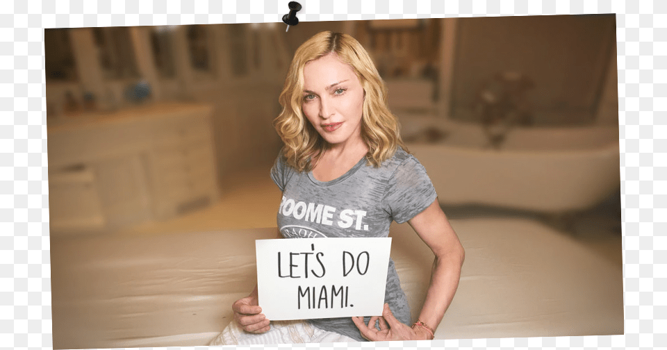 Madonna Is Inviting 39art World Virgins39 Theartgorgeous Madonna At Art Basel Miami, Adult, T-shirt, Portrait, Photography Png Image