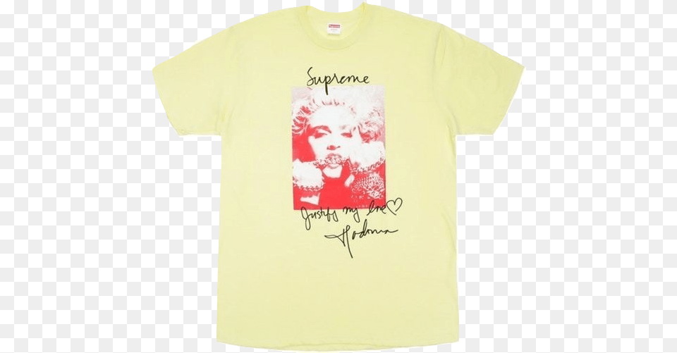 Madonna Supreme Pale Yellow, Clothing, T-shirt, Shirt, Baby Png