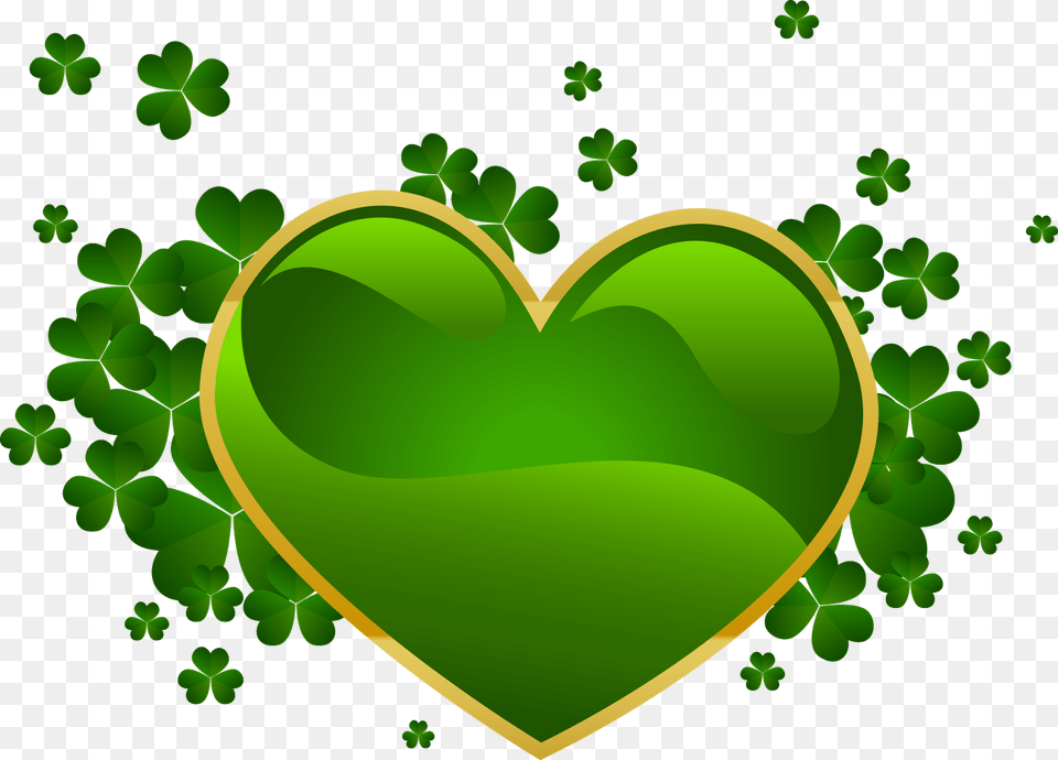 Madonnas Themes And Wallpapers Green Heart Amp Clover Irish Green Heart Free Png