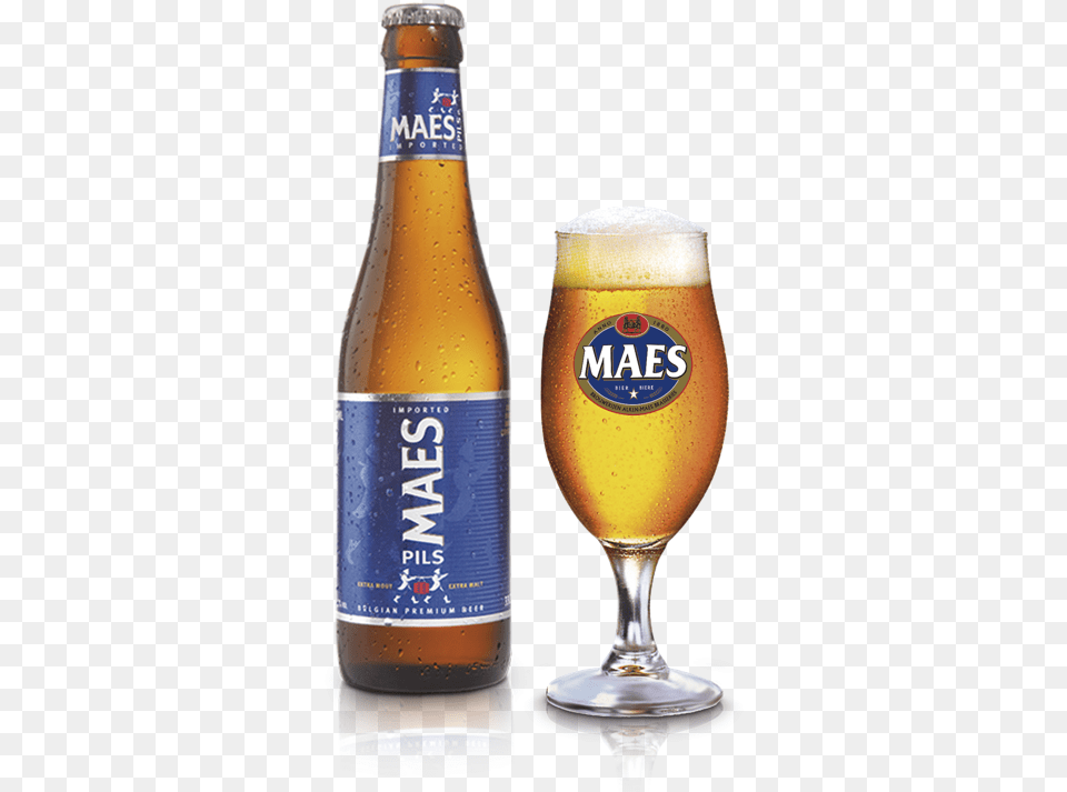 Maes Vaso Maes Pils, Alcohol, Beer, Beverage, Glass Free Png Download