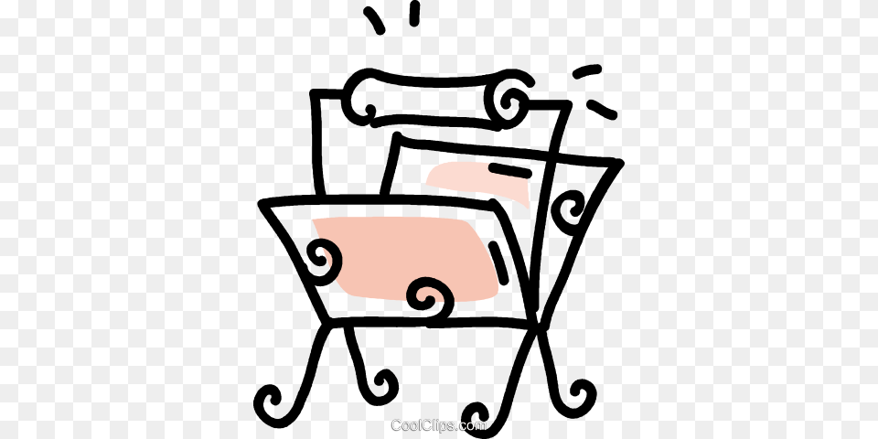 Magazine Rack Royalty Vector Clip Art Illustration, Furniture, Bed, Cradle, Bathing Free Png