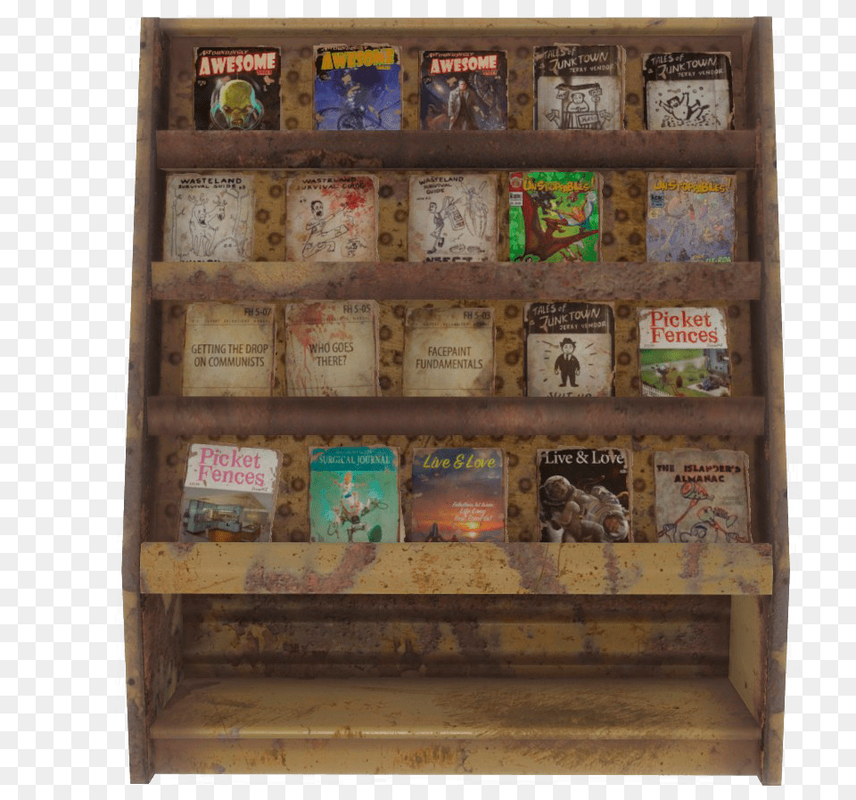 Magazine Rack With Magazines Fallout 4 Magazine Display, Furniture, Book, Publication, Closet Free Transparent Png