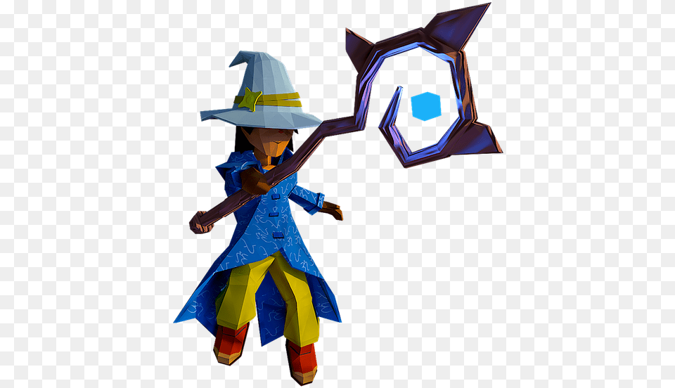 Mage Lowpoly Power Witch Magic Robe Hat Blue Low Poly Art Mage, Person Free Png Download