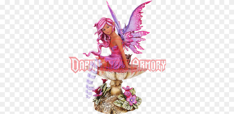 Magenta Toadstool Fairy By Amy Brown Magenta Faery, Figurine, Adult, Female, Person Png Image