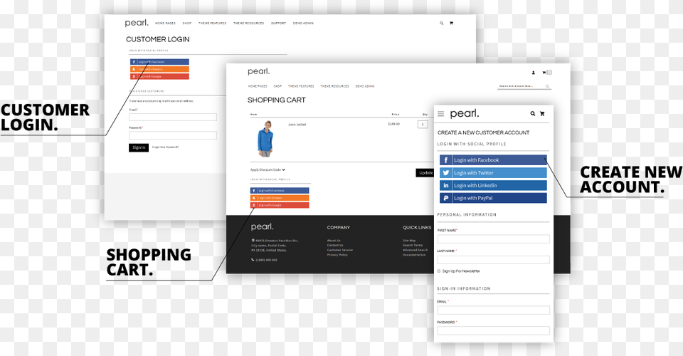 Magento 2 Social Media Login Extension Vertical, File, Page, Text, Webpage Png Image