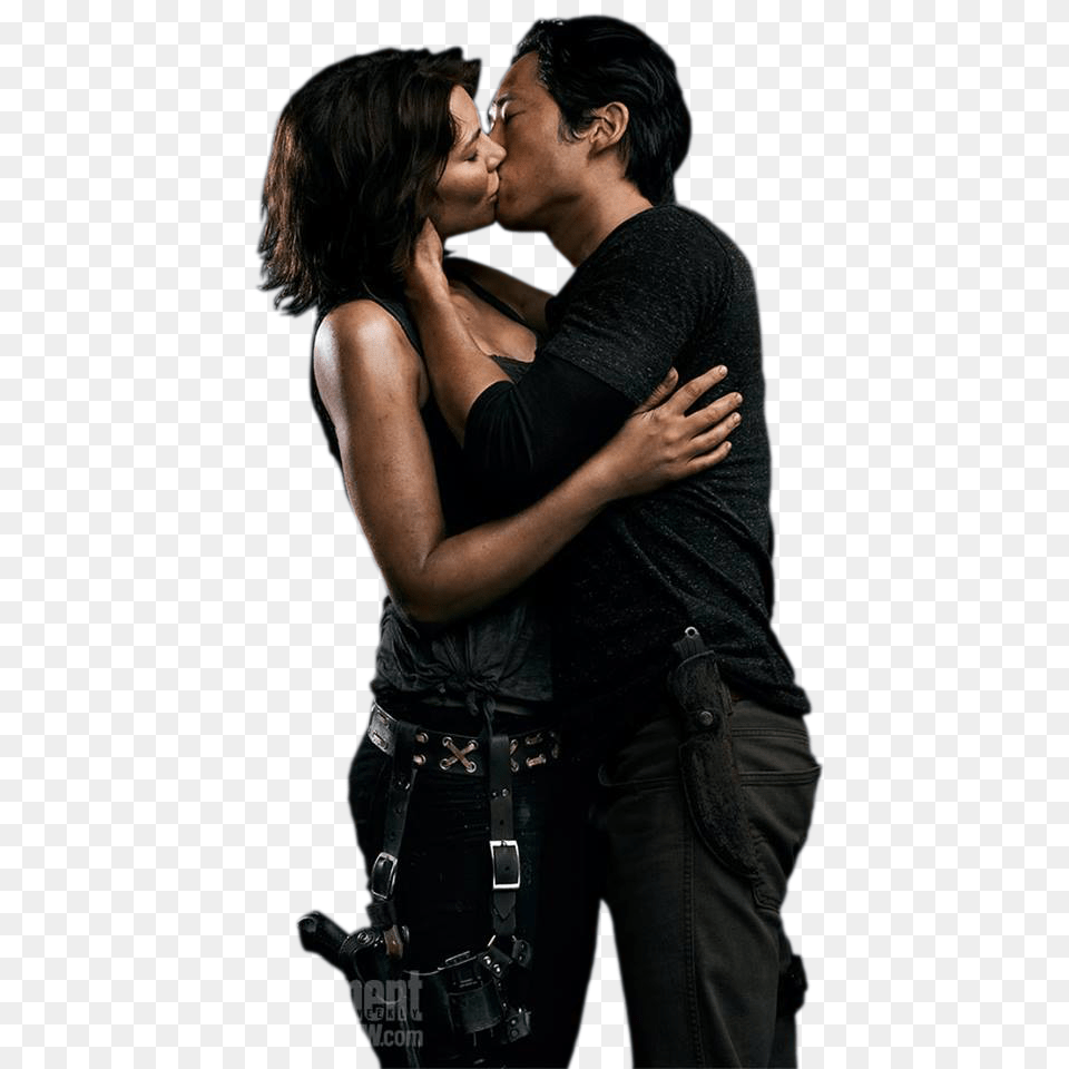 Maggie E Glen The Walking Dead Render, Romantic, Person, Kissing, Man Png