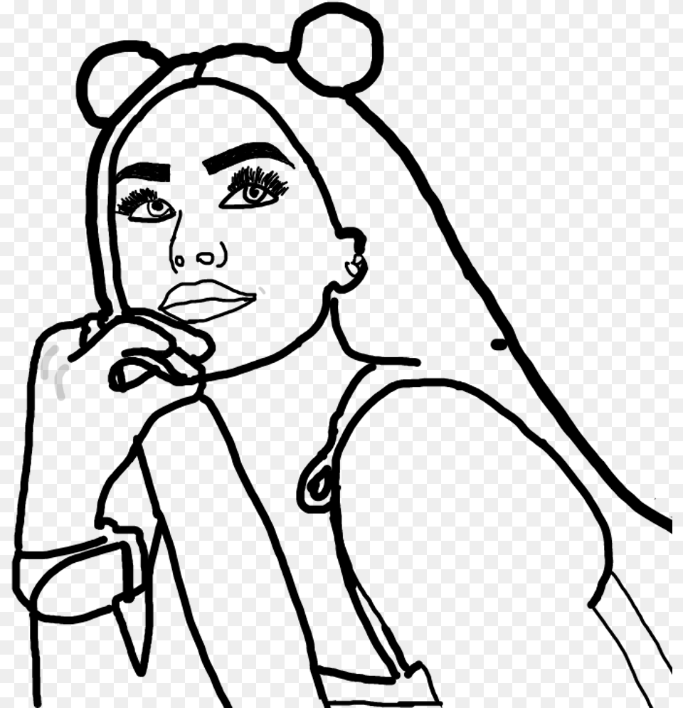 Maggie Lindemann Maggielindemann Drawing Outline Mode, Gray Png