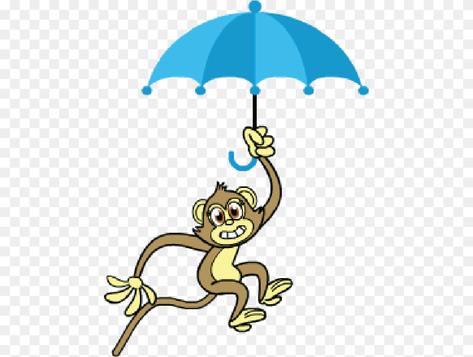 Maggie The Monkey With An Umbrella Music For Kids Umbrella, Cartoon, Canopy, Baby, Person Png