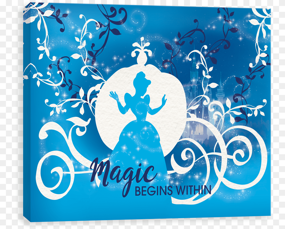 Magic Begins Within Cinderella Canvases By Entertainart Cinderella, Art, Graphics, Person, Floral Design Png Image