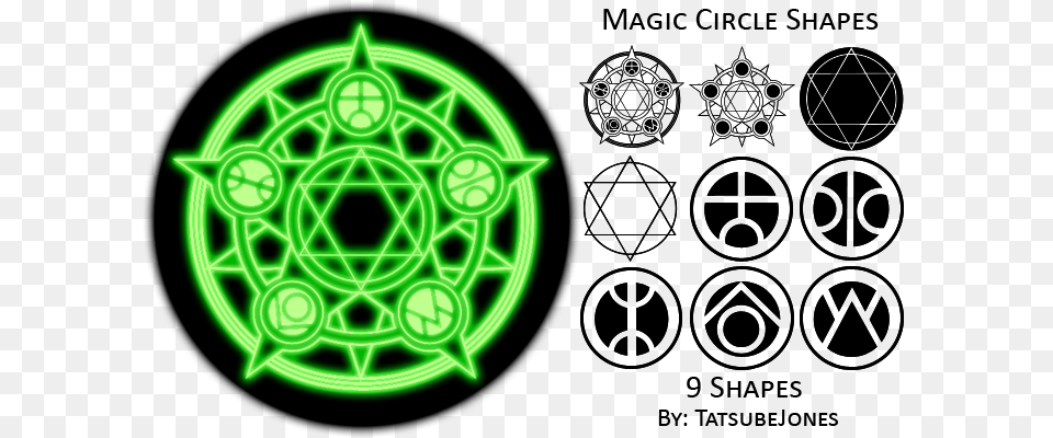 Magic Circle Shape Set By Tatsubejones Magic Circle Green, Disk, Logo Png Image