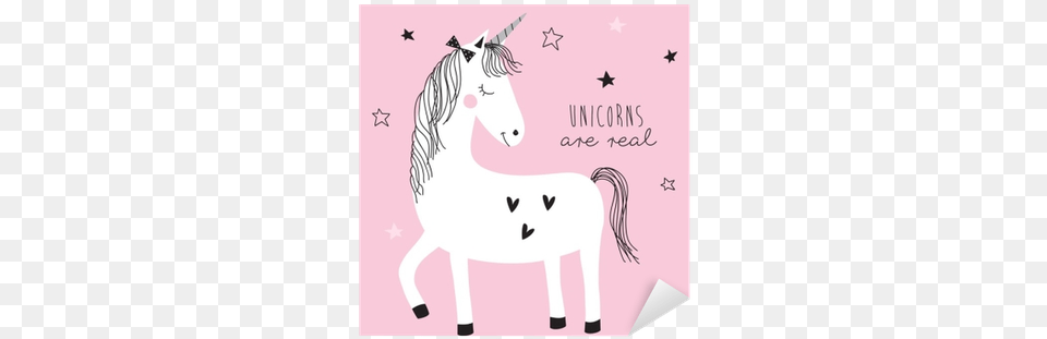 Magic Cute Unicorn Vector Illustration Sticker Pixers Cute Unicorns, Animal, Mammal, Horse, Art Png