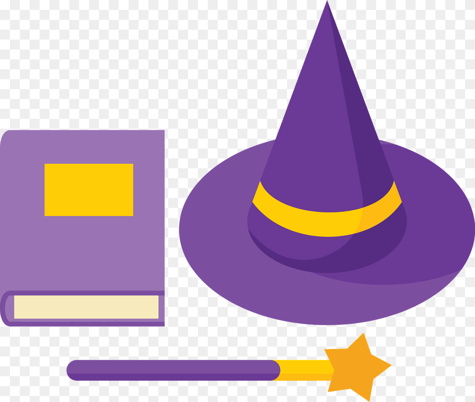 Magic Hat And Wand Clipart, Clothing Png Image