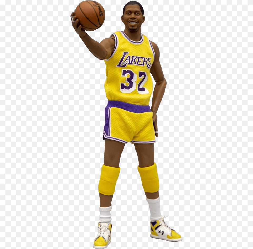 Magic Johnson 16th Scale Action Figure Los Angeles Lakers, Shoe, Clothing, Footwear, Ball Free Transparent Png