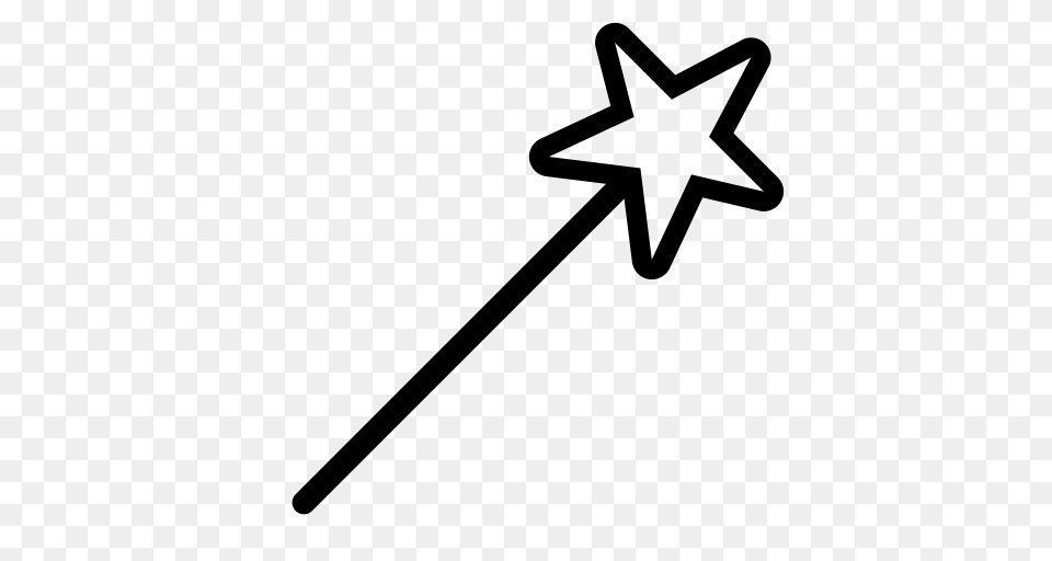 Magic Magic Wand Streamline Icon, Gray Free Png