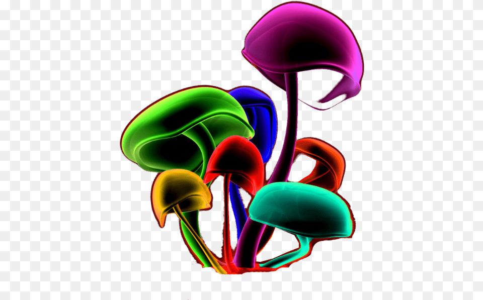 Magic Mushrooms Transparent Magic Mushroom, Light, Neon Png Image