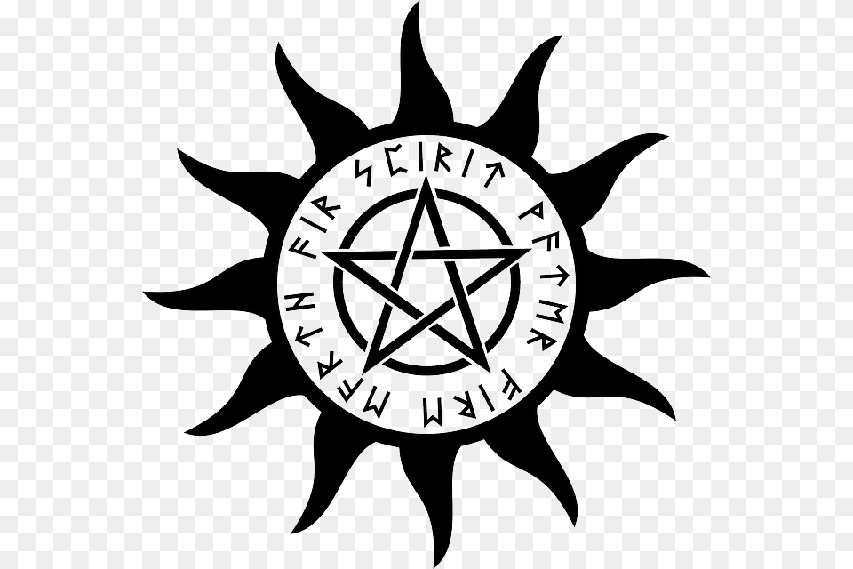 Magic Pentacle Pentagram Spirit Symbol Tattoos Pentagram Inside A Sun, Animal, Kangaroo, Mammal, Star Symbol Free Transparent Png