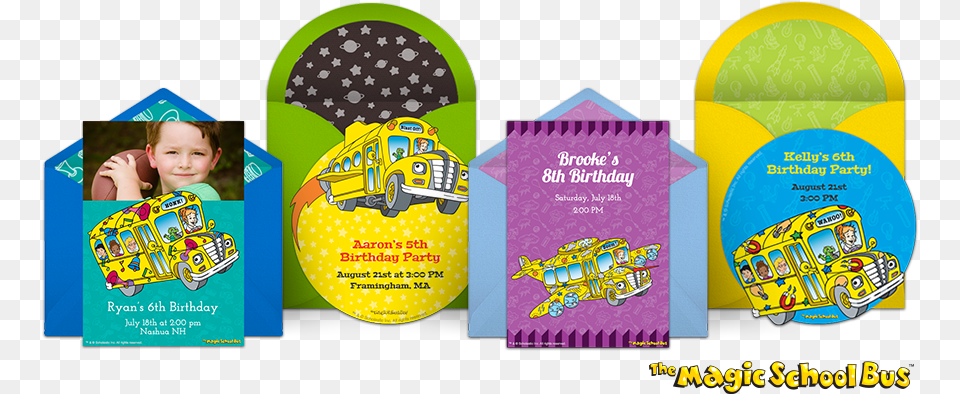 Magic School Bus Online Invitations Magic School Bus, Advertisement, Poster, Baby, Person Free Png Download