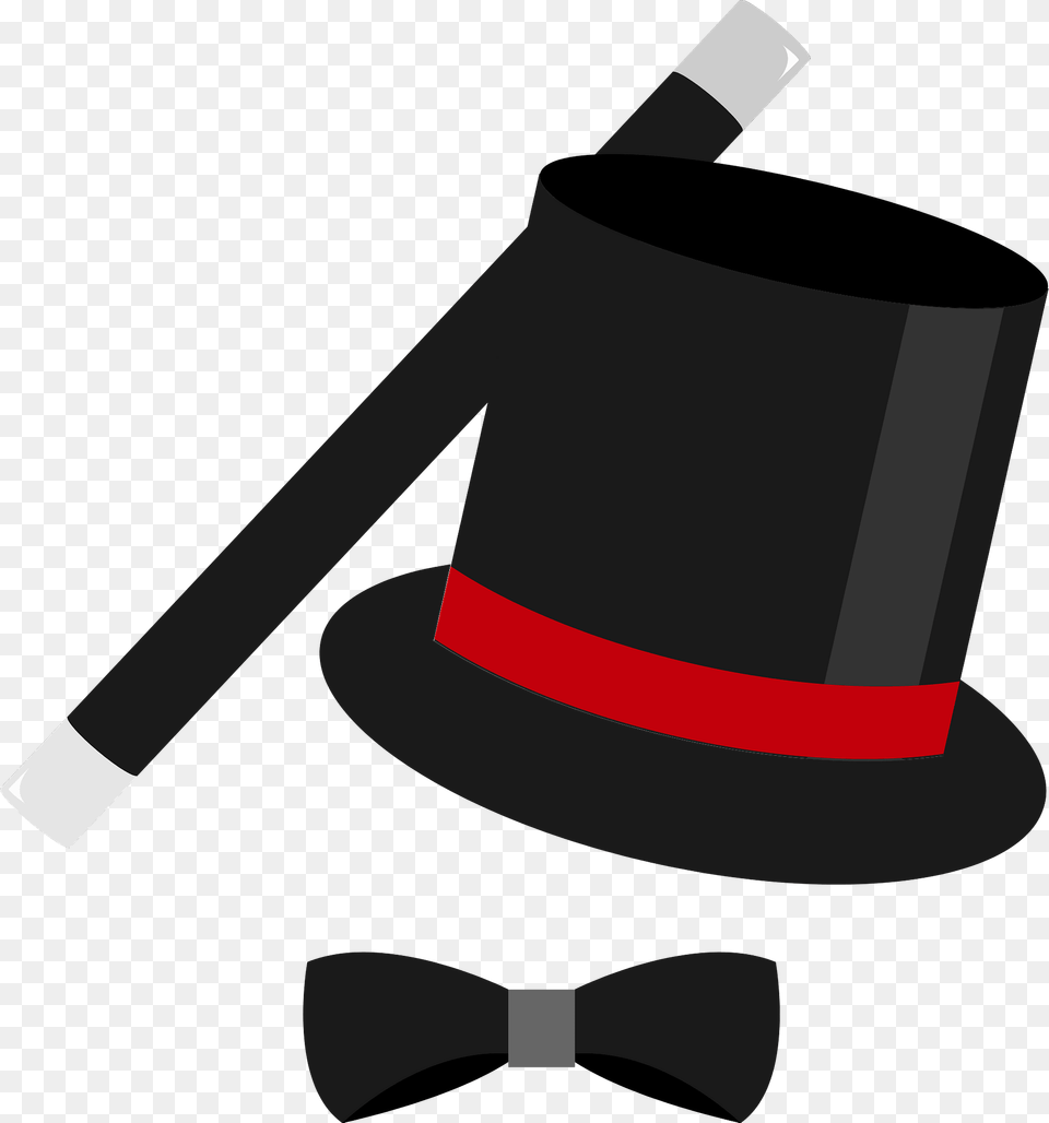 Magic Top Hat Wand And Bowtie Clipart, Accessories, Formal Wear, Magician, Performer Free Transparent Png