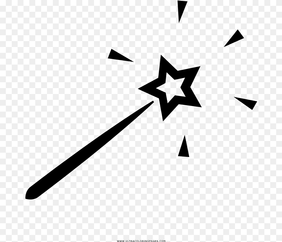 Magic Wand Coloring, Gray Png