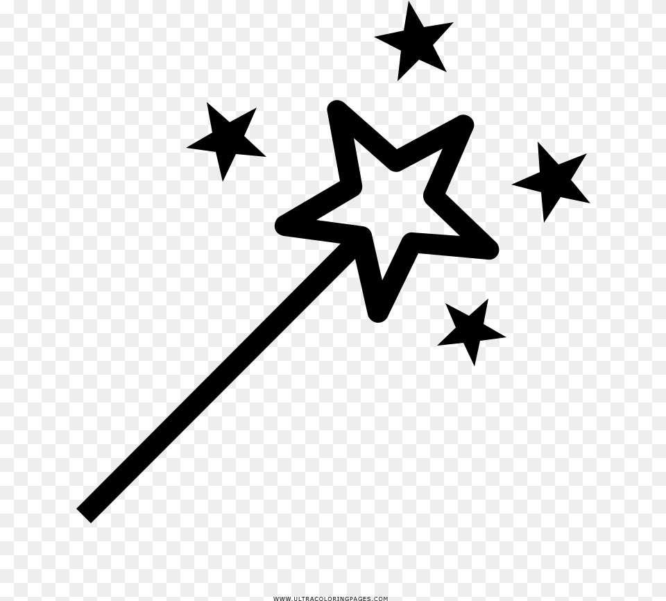 Magic Wand Coloring, Gray Free Png