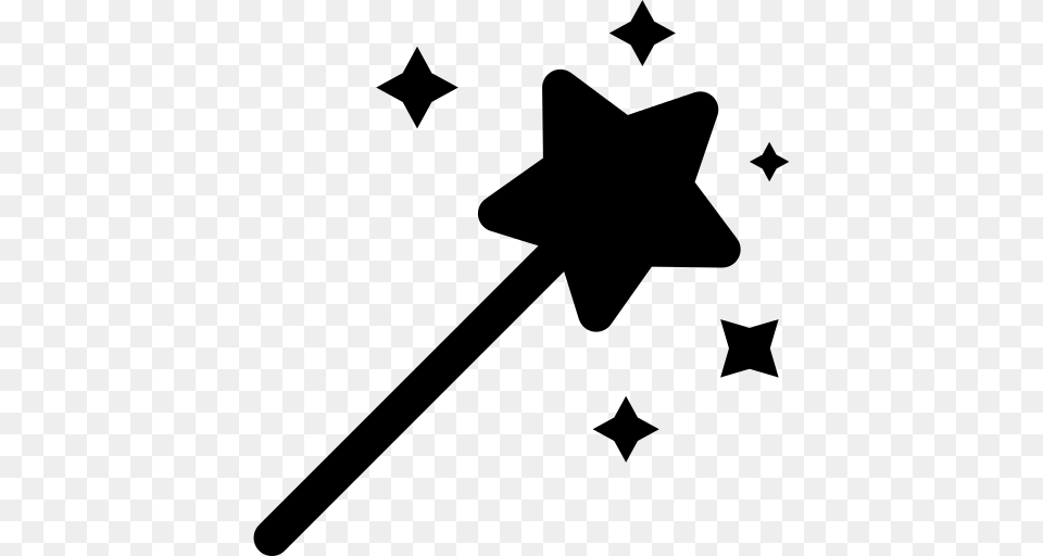 Magic Wand Wizard Icon, Gray Png Image