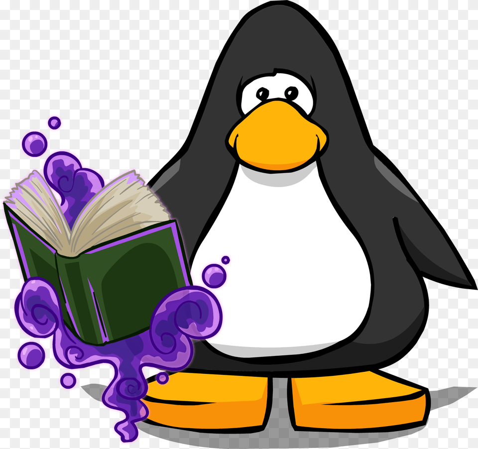 Magical Book From A Player Card Club Penguin With Mohawk, Animal, Bird, Person Free Png Download