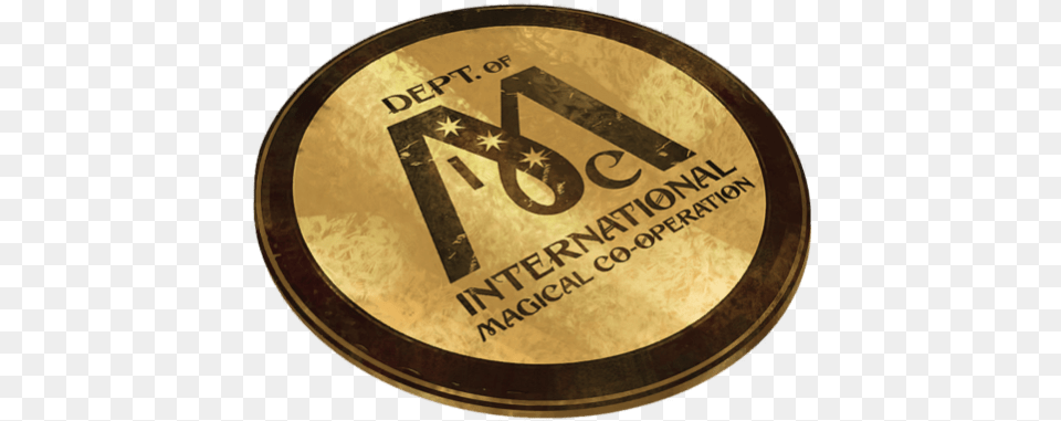 Magical Cooperation Emblem Department Of International Magical Cooperation, Gold, Disk, Gold Medal, Trophy Free Transparent Png
